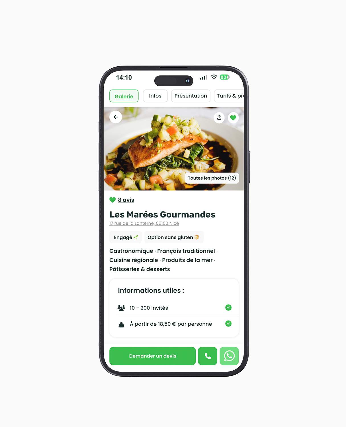 1001 Traiteurs sans commission