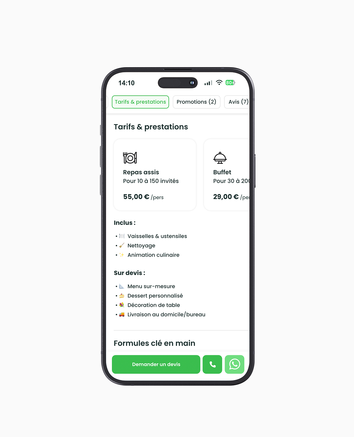 1001 Traiteurs et ses services